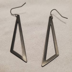 Black Triangle Dangle Earrings
